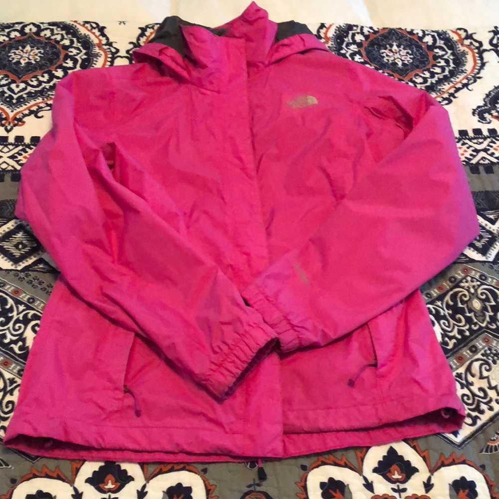 North Face Hot Pink Rain Jacket M